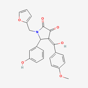 molecular formula C23H19NO6 B15006110 1-(furan-2-ylmethyl)-3-hydroxy-5-(3-hydroxyphenyl)-4-[(4-methoxyphenyl)carbonyl]-1,5-dihydro-2H-pyrrol-2-one 