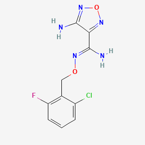 molecular formula C10H9ClFN5O2 B15006165 4-Amino-N'-(2-chloro-6-fluoro-benzyloxy)-furazan-3-carboxamidine 