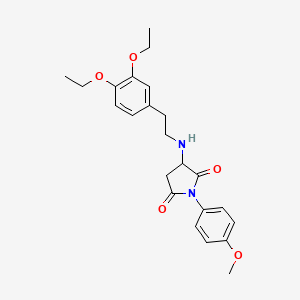 molecular formula C23H28N2O5 B15006195 3-{[2-(3,4-Diethoxyphenyl)ethyl]amino}-1-(4-methoxyphenyl)pyrrolidine-2,5-dione 