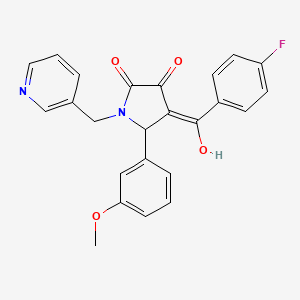 molecular formula C24H19FN2O4 B15006205 4-[(4-fluorophenyl)carbonyl]-3-hydroxy-5-(3-methoxyphenyl)-1-(pyridin-3-ylmethyl)-1,5-dihydro-2H-pyrrol-2-one 