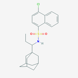 molecular formula C23H28ClNO2S B15006222 N-[1-(Adamantan-1-YL)propyl]-4-chloronaphthalene-1-sulfonamide 