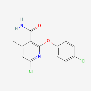 molecular formula C13H10Cl2N2O2 B15006237 6-Chloro-2-(4-chlorophenoxy)-4-methylpyridine-3-carboxamide 