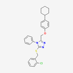 3-[(2-chlorobenzyl)sulfanyl]-5-[(4-cyclohexylphenoxy)methyl]-4-phenyl-4H-1,2,4-triazole