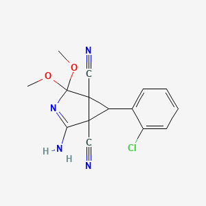 2-Amino-6-(2-chlorophenyl)-4,4-dimethoxy-3-azabicyclo[3.1.0]hex-2-ene-1,5-dicarbonitrile