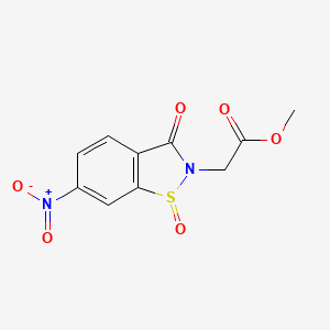 molecular formula C10H8N2O6S B15006279 (6-Nitro-1,3-dioxo-1,3-dihydro-benzo[d]isothiazol-2-yl)-acetic acid methyl ester 