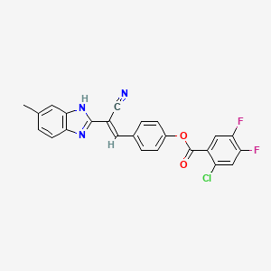 4-[(E)-2-cyano-2-(5-methyl-1H-benzimidazol-2-yl)ethenyl]phenyl 2-chloro-4,5-difluorobenzoate