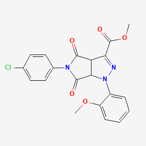 Methyl 5-(4-chlorophenyl)-1-(2-methoxyphenyl)-4,6-dioxo-1,3a,4,5,6,6a-hexahydropyrrolo[3,4-c]pyrazole-3-carboxylate