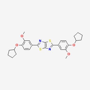 molecular formula C28H30N2O4S2 B15006338 2,5-Bis[4-(cyclopentyloxy)-3-methoxyphenyl][1,3]thiazolo[5,4-d][1,3]thiazole 