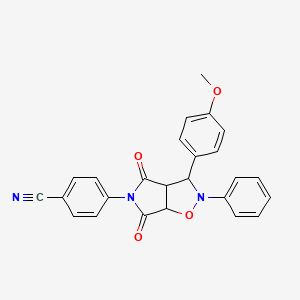 molecular formula C25H19N3O4 B15006344 4-[3-(4-methoxyphenyl)-4,6-dioxo-2-phenylhexahydro-5H-pyrrolo[3,4-d][1,2]oxazol-5-yl]benzonitrile 