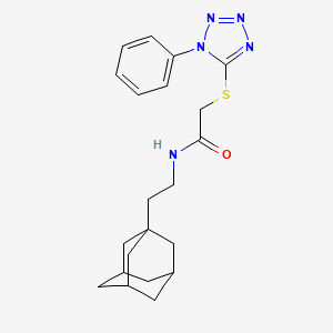 molecular formula C21H27N5OS B15006348 Acetamide, N-(2-adamantan-1-ylethyl)-2-(1-phenyl-1H-tetrazol-5-ylsulfanyl)- 