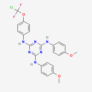 molecular formula C24H21ClF2N6O3 B15006374 N~2~-{4-[chloro(difluoro)methoxy]phenyl}-N~4~,N~6~-bis(4-methoxyphenyl)-1,3,5-triazine-2,4,6-triamine 