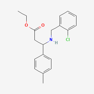 molecular formula C19H22ClNO2 B15006401 Ethyl 3-{[(2-chlorophenyl)methyl]amino}-3-(4-methylphenyl)propanoate 