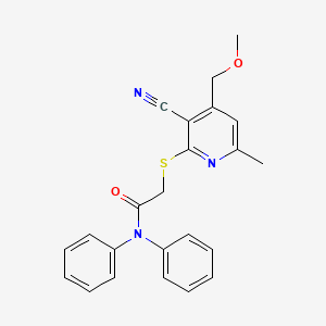 2-{[3-cyano-4-(methoxymethyl)-6-methylpyridin-2-yl]sulfanyl}-N,N-diphenylacetamide