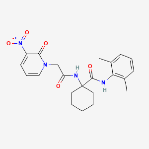 N-(2,6-dimethylphenyl)-1-{[(3-nitro-2-oxopyridin-1(2H)-yl)acetyl]amino}cyclohexanecarboxamide