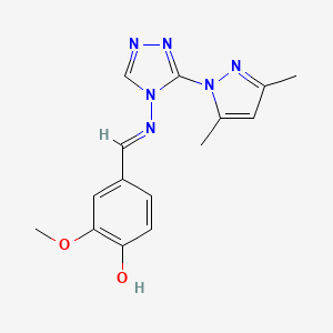 4-[(E)-{[3-(3,5-dimethyl-1H-pyrazol-1-yl)-4H-1,2,4-triazol-4-yl]imino}methyl]-2-methoxyphenol