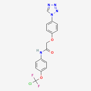 molecular formula C16H12ClF2N5O3 B15006509 N-[4-(Chloro-difluoro-methoxy)-phenyl]-2-(4-tetrazol-1-yl-phenoxy)-acetamide 