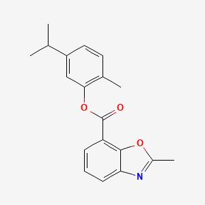 molecular formula C19H19NO3 B15006514 2-Methyl-5-(propan-2-yl)phenyl 2-methyl-1,3-benzoxazole-7-carboxylate 