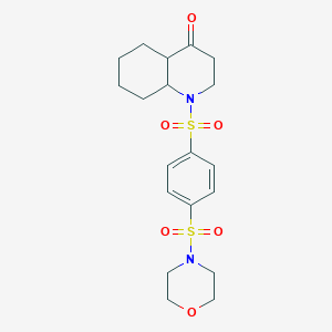 molecular formula C19H26N2O6S2 B15006517 1-{[4-(morpholin-4-ylsulfonyl)phenyl]sulfonyl}octahydroquinolin-4(1H)-one 