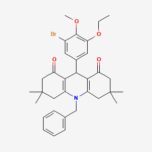 10-benzyl-9-(3-bromo-5-ethoxy-4-methoxyphenyl)-3,3,6,6-tetramethyl-3,4,6,7,9,10-hexahydroacridine-1,8(2H,5H)-dione