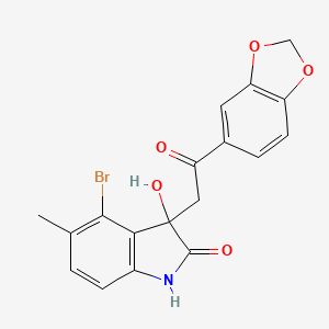 3-[2-(1,3-benzodioxol-5-yl)-2-oxoethyl]-4-bromo-3-hydroxy-5-methyl-1,3-dihydro-2H-indol-2-one