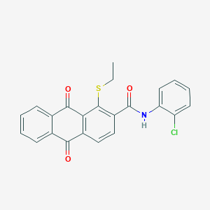 molecular formula C23H16ClNO3S B15006541 N-(2-chlorophenyl)-1-(ethylsulfanyl)-9,10-dioxo-9,10-dihydroanthracene-2-carboxamide 