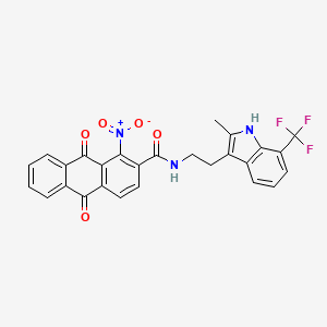 N-{2-[2-methyl-7-(trifluoromethyl)-1H-indol-3-yl]ethyl}-1-nitro-9,10-dioxo-9,10-dihydroanthracene-2-carboxamide