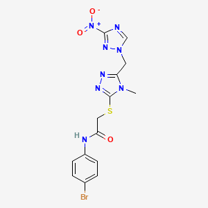 N-(4-bromophenyl)-2-({4-methyl-5-[(3-nitro-1H-1,2,4-triazol-1-yl)methyl]-4H-1,2,4-triazol-3-yl}sulfanyl)acetamide