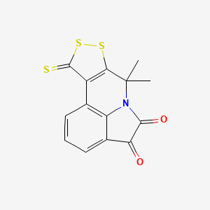 molecular formula C14H9NO2S3 B15006586 7,7-Dimethyl-10-thioxo-7,10-dihydro[1,2]dithiolo[3,4-c]pyrrolo[3,2,1-ij]quinoline-4,5-dione 