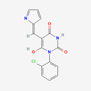 molecular formula C15H10ClN3O3 B15006603 (5E)-1-(2-chlorophenyl)-5-(1H-pyrrol-2-ylmethylidene)pyrimidine-2,4,6(1H,3H,5H)-trione 