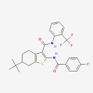 6-tert-butyl-2-{[(4-fluorophenyl)carbonyl]amino}-N-[2-(trifluoromethyl)phenyl]-4,5,6,7-tetrahydro-1-benzothiophene-3-carboxamide