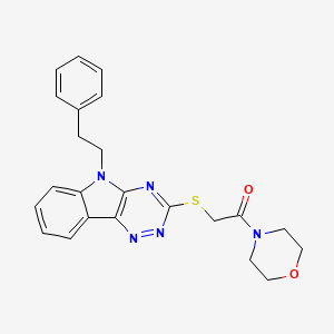 1-(morpholin-4-yl)-2-{[5-(2-phenylethyl)-5H-[1,2,4]triazino[5,6-b]indol-3-yl]sulfanyl}ethanone