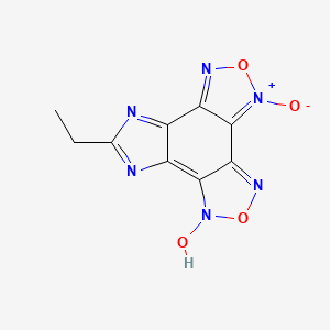 molecular formula C9H6N6O4 B15006628 14-Ethyl-10-hydroxy-5-oxido-4,9-dioxa-3,8,10,13,15-pentaza-5-azoniatetracyclo[10.3.0.02,6.07,11]pentadeca-1(15),2,5,7,11,13-hexaene 