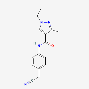 molecular formula C15H16N4O B15006647 N-[4-(cyanomethyl)phenyl]-1-ethyl-3-methyl-1H-pyrazole-4-carboxamide 