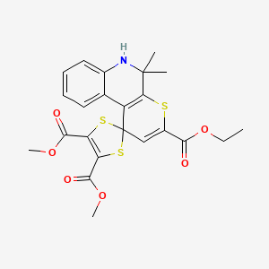 3'-Ethyl 4,5-dimethyl 5',5'-dimethyl-5',6'-dihydrospiro[1,3-dithiole-2,1'-thiopyrano[2,3-c]quinoline]-3',4,5-tricarboxylate