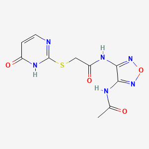 N-[4-(acetylamino)-1,2,5-oxadiazol-3-yl]-2-[(4-hydroxypyrimidin-2-yl)sulfanyl]acetamide