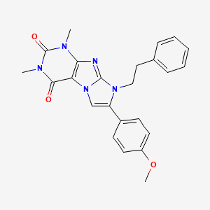 molecular formula C24H23N5O3 B15006669 7-(4-methoxyphenyl)-1,3-dimethyl-8-(2-phenylethyl)-1H-imidazo[2,1-f]purine-2,4(3H,8H)-dione 