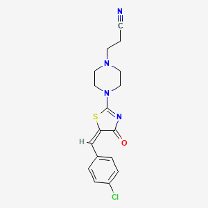 3-{4-[(5E)-5-(4-chlorobenzylidene)-4-oxo-4,5-dihydro-1,3-thiazol-2-yl]piperazin-1-yl}propanenitrile