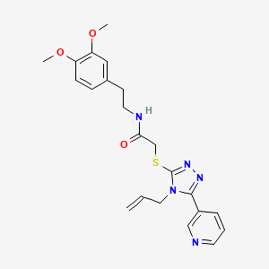 molecular formula C22H25N5O3S B15006696 N-[2-(3,4-dimethoxyphenyl)ethyl]-2-{[4-(prop-2-en-1-yl)-5-(pyridin-3-yl)-4H-1,2,4-triazol-3-yl]sulfanyl}acetamide 