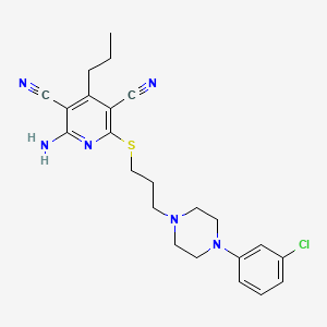 2-Amino-6-({3-[4-(3-chlorophenyl)piperazin-1-yl]propyl}sulfanyl)-4-propylpyridine-3,5-dicarbonitrile