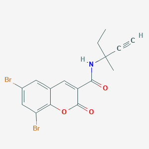 6,8-dibromo-N-(3-methylpent-1-yn-3-yl)-2-oxo-2H-chromene-3-carboxamide