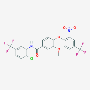 N-[2-chloro-5-(trifluoromethyl)phenyl]-3-methoxy-4-[2-nitro-4-(trifluoromethyl)phenoxy]benzamide