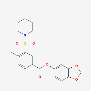 1,3-Benzodioxol-5-yl 4-methyl-3-[(4-methylpiperidin-1-yl)sulfonyl]benzoate