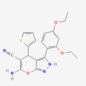 6-Amino-3-(2,4-diethoxyphenyl)-4-(thiophen-2-yl)-1,4-dihydropyrano[2,3-c]pyrazole-5-carbonitrile