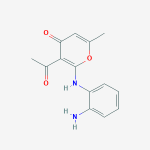 3-acetyl-2-[(2-aminophenyl)amino]-6-methyl-4H-pyran-4-one