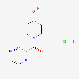 molecular formula C10H14ClN3O2 B1500676 (4-Hydroxy-piperidin-1-yl)-pyrazin-2-yl-methanone hydrochloride CAS No. 1185309-12-9