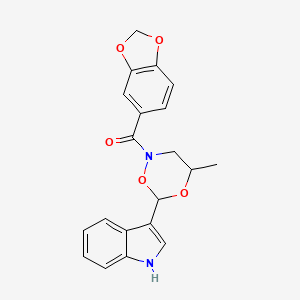 molecular formula C20H18N2O5 B15006767 Benzo[1,3]dioxol-5-yl-[6-(1H-indol-3-yl)-4-methyl-[1,5,2]dioxazinan-2-yl]-methanone 