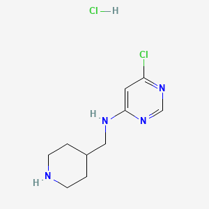 molecular formula C10H16Cl2N4 B1500678 (6-Chloro-pyrimidin-4-yl)-piperidin-4-ylmethyl-amine hydrochloride CAS No. 1185311-52-7