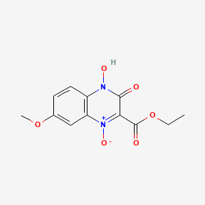 molecular formula C12H12N2O6 B15006786 Ethyl 4-hydroxy-7-methoxy-1-oxido-3-oxoquinoxalin-1-ium-2-carboxylate 