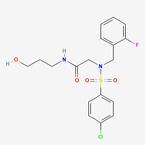 2-{N-[(2-Fluorophenyl)methyl]4-chlorobenzenesulfonamido}-N-(3-hydroxypropyl)acetamide