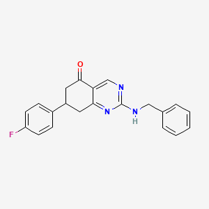 molecular formula C21H18FN3O B15006825 2-(benzylamino)-7-(4-fluorophenyl)-7,8-dihydroquinazolin-5(6H)-one 